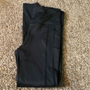 Black white birch work put leggings with pockets